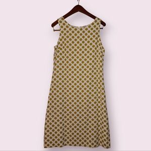 Polka Dot Sleeveless Dress - Cream and Gold Size 6